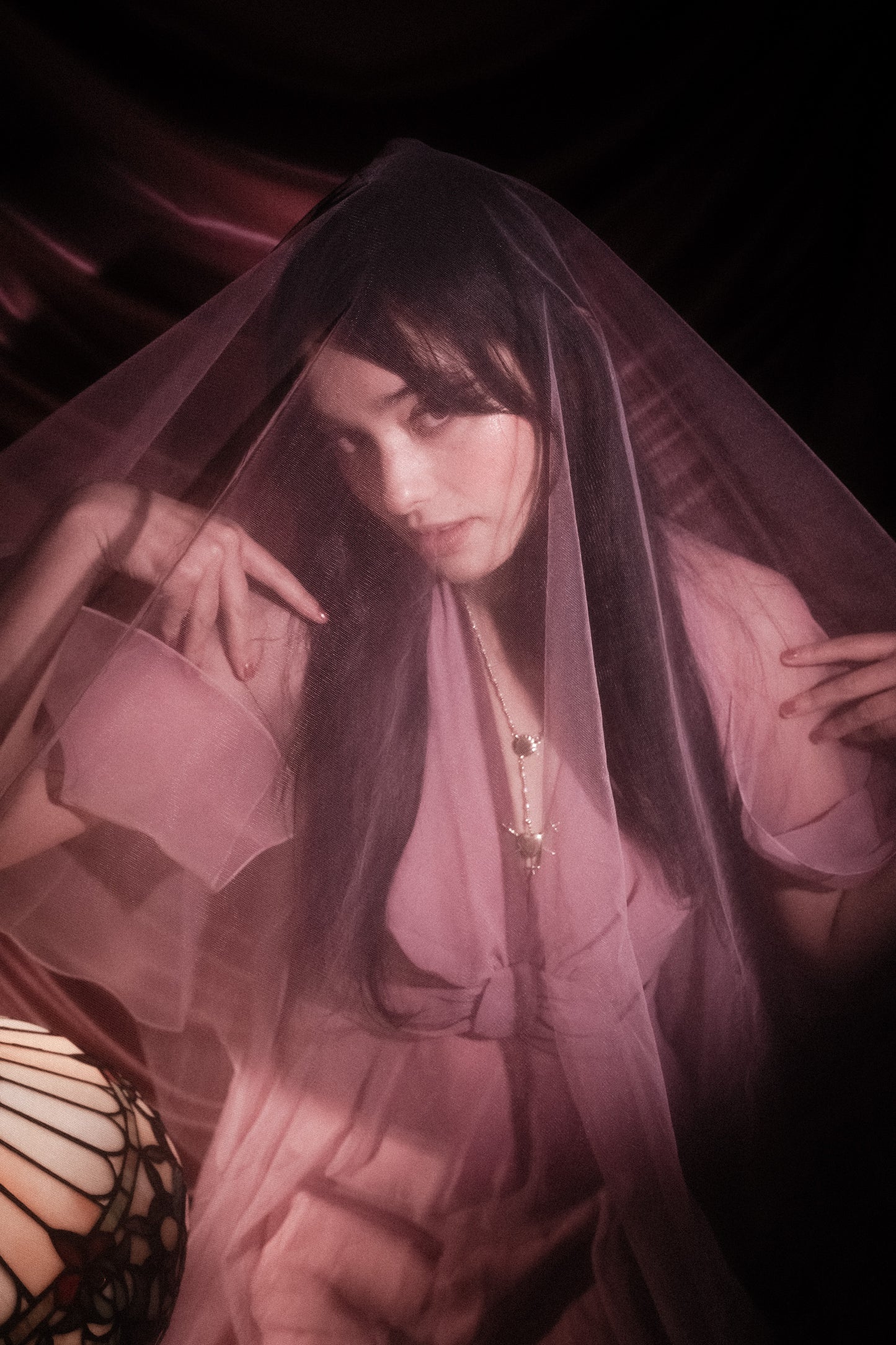 1970s Sheer Chiffon Capelet Maxi Dress