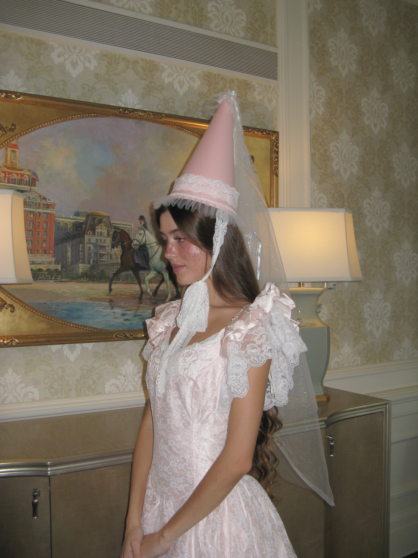 1970s Blush Pink Lace Fairytale Dress | Romantic Princess Gown