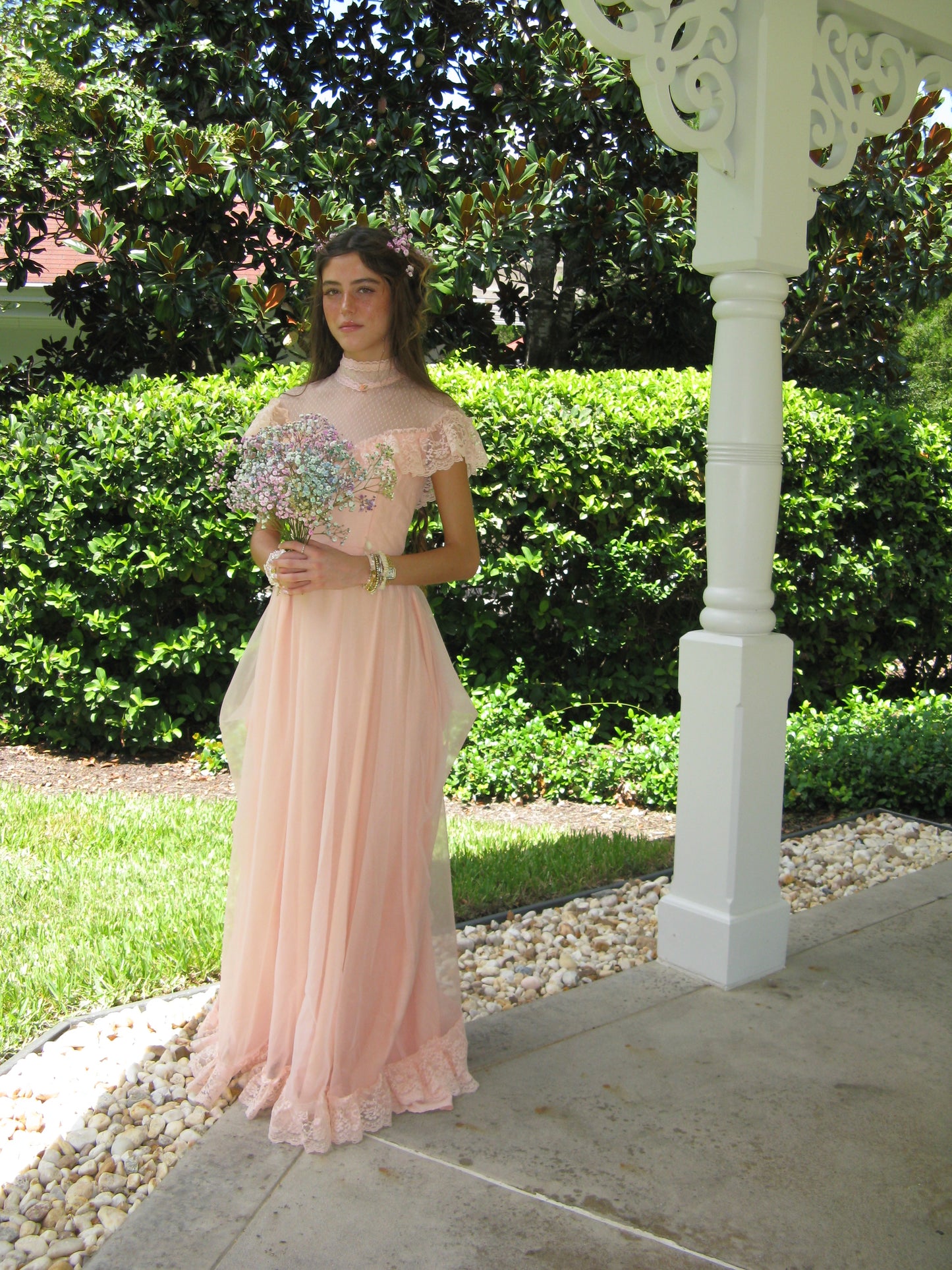 1970s Salmon Princess Dress