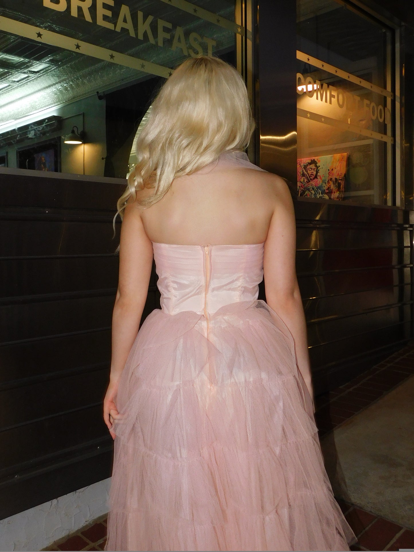 1950s Pink Tulle Midi Dress