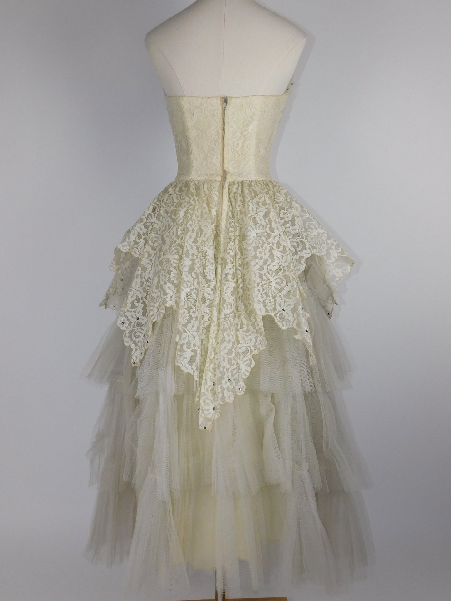 1950s Lace and Tulle A-Line Dress