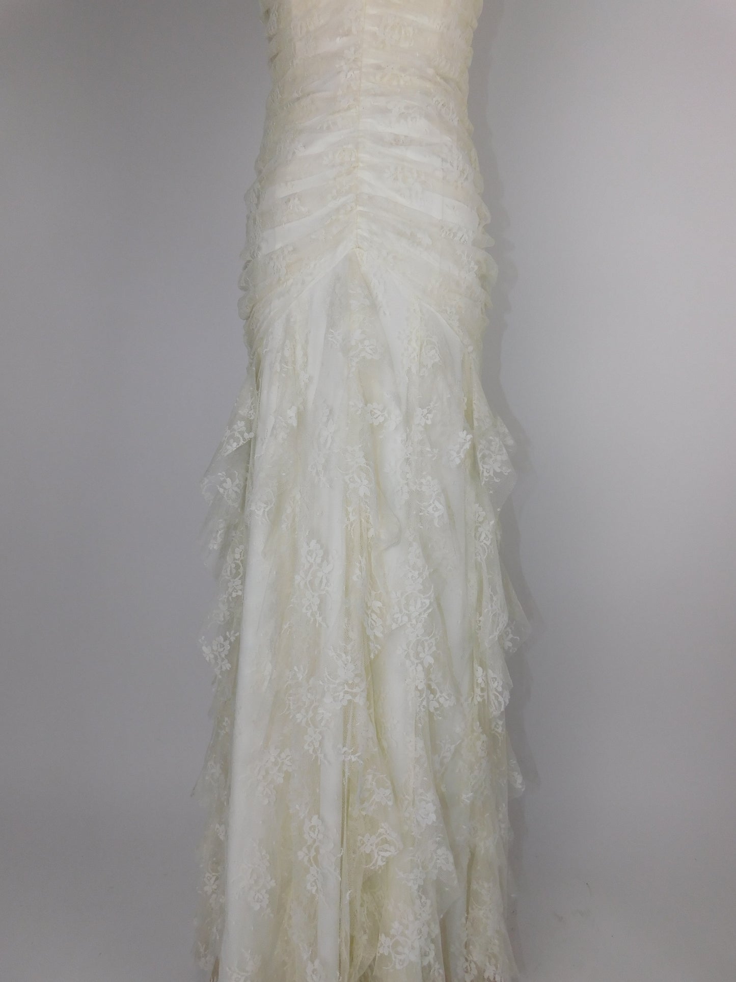 1990s Jessica McClintock Ivory Mermaid Style Wedding Dress