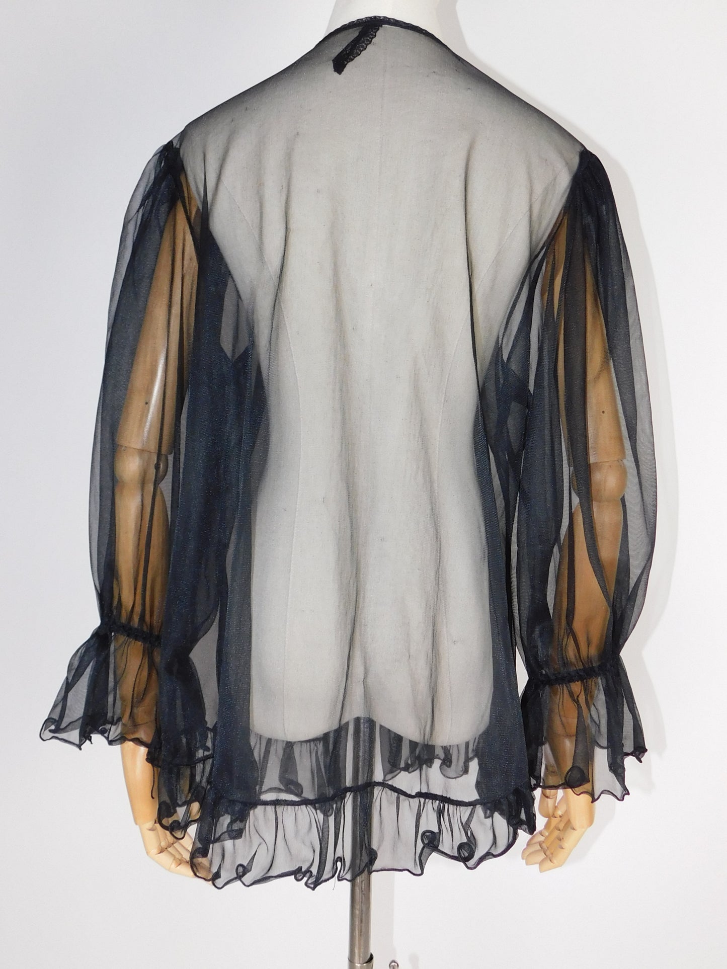 1980s Gothic Sheer Tulle Shawl