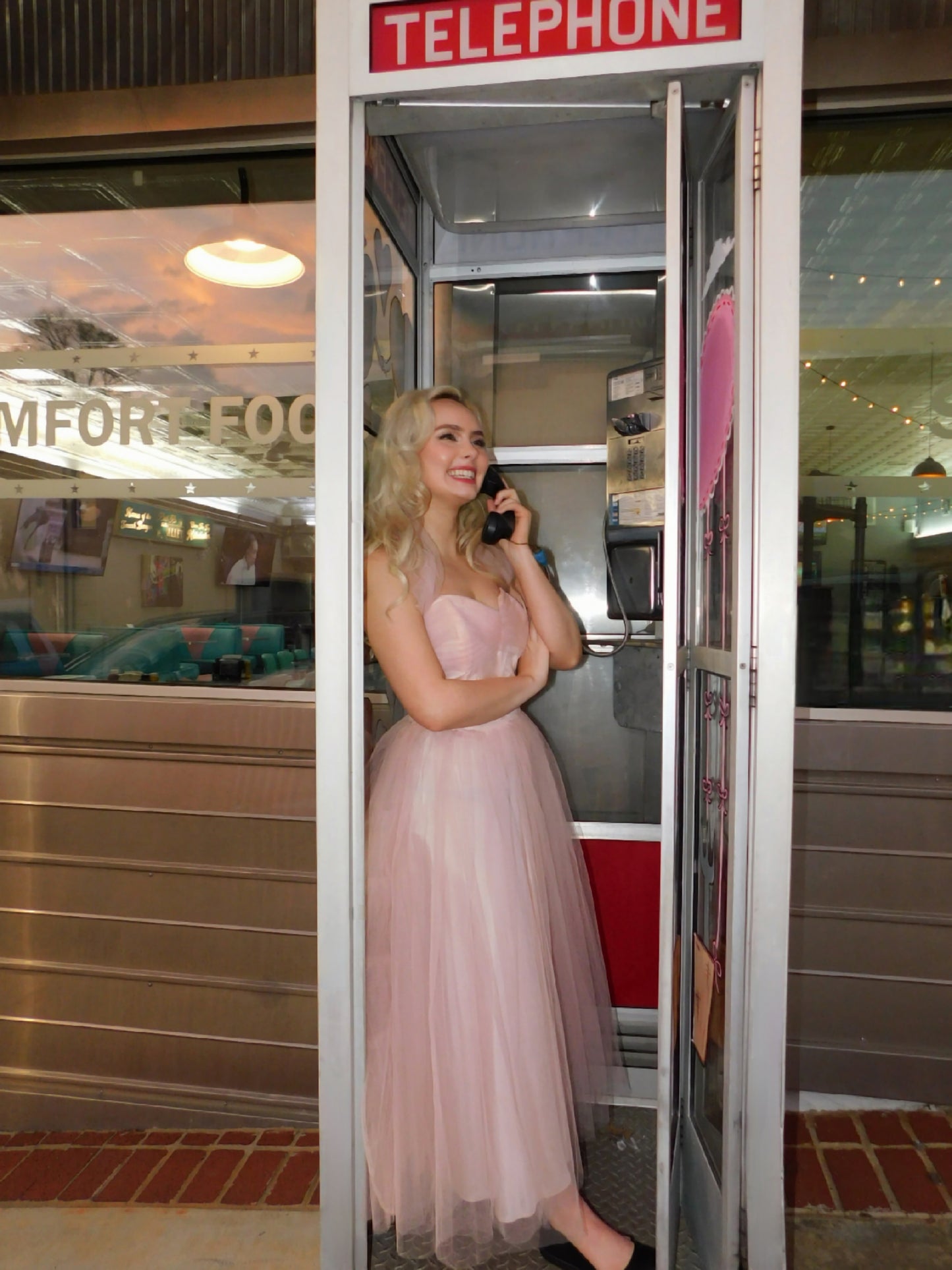 1950s Pink Tulle Midi Dress