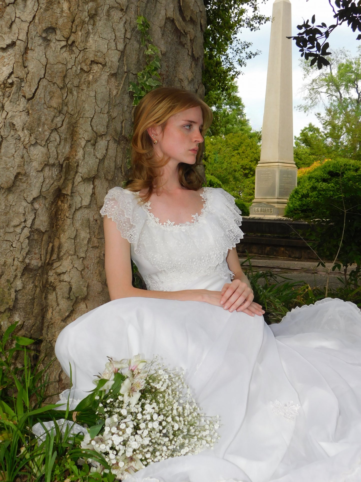 1970s Prairie Style Wedding Dress