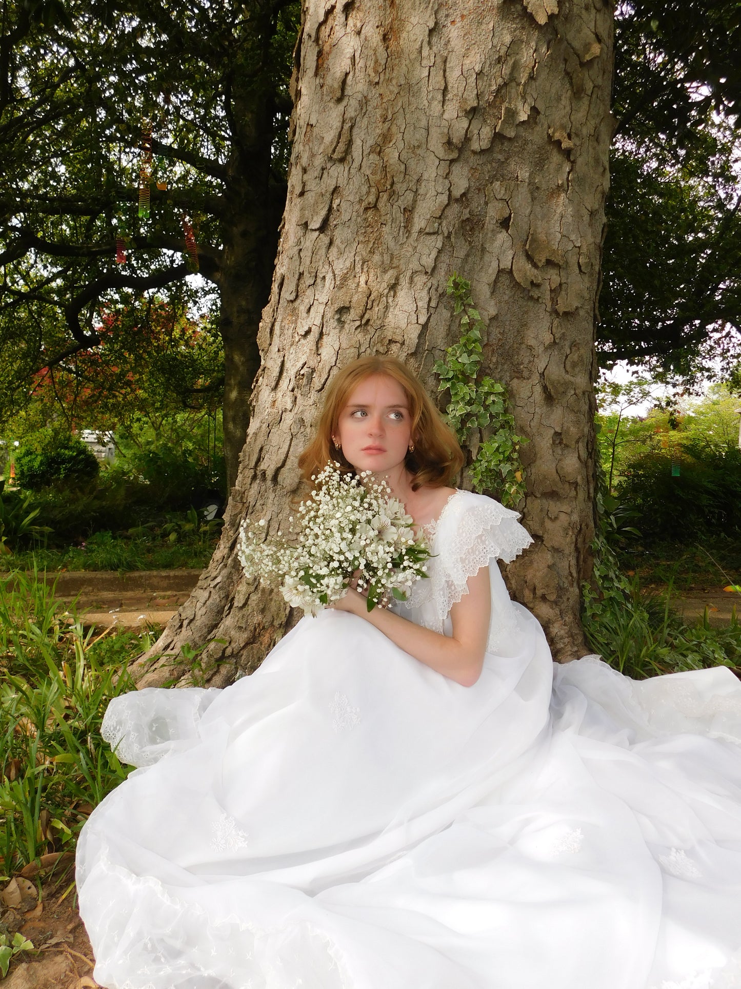 1970s Prairie Style Wedding Dress