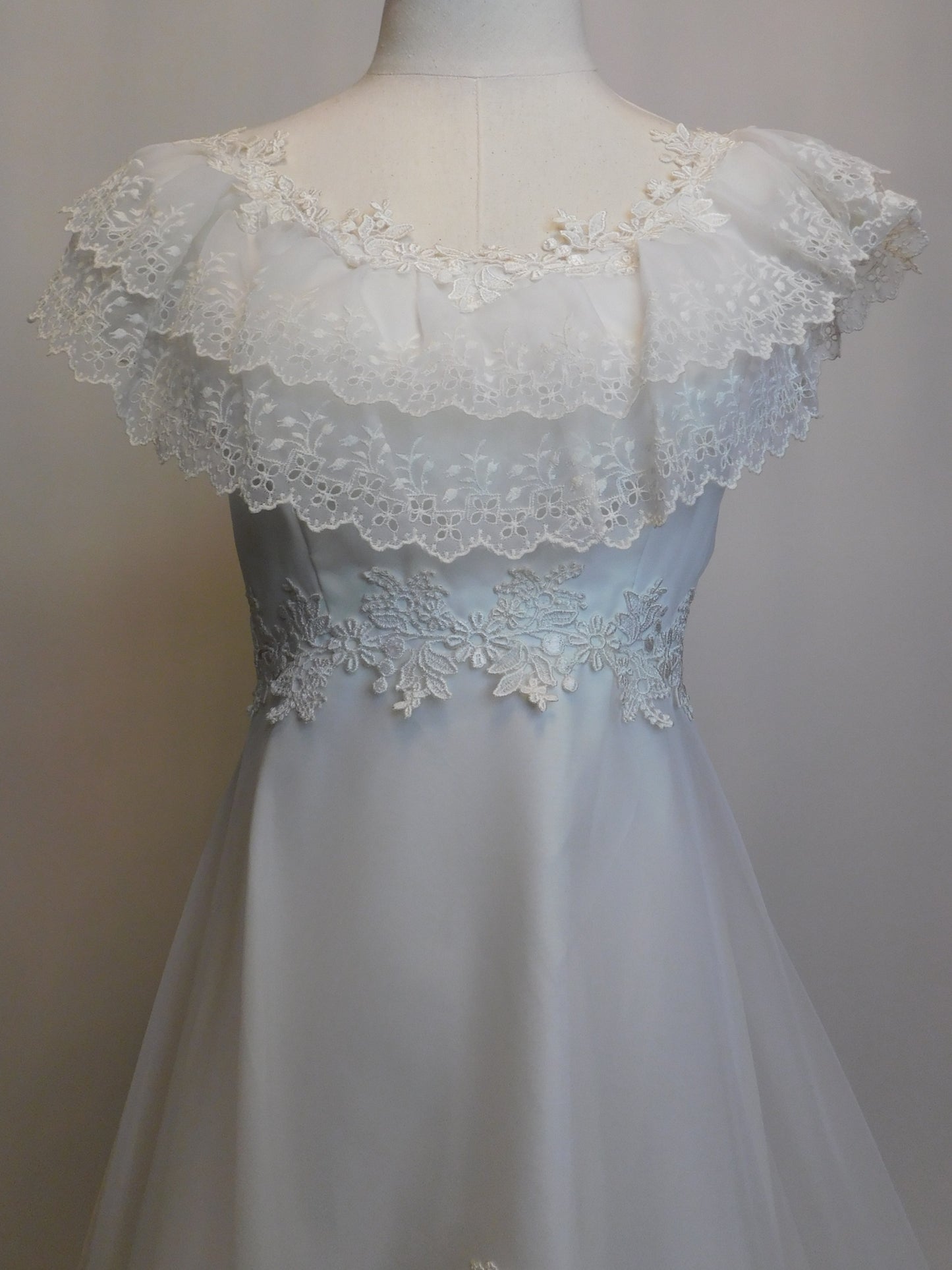 1970s Prairie Style Wedding Dress