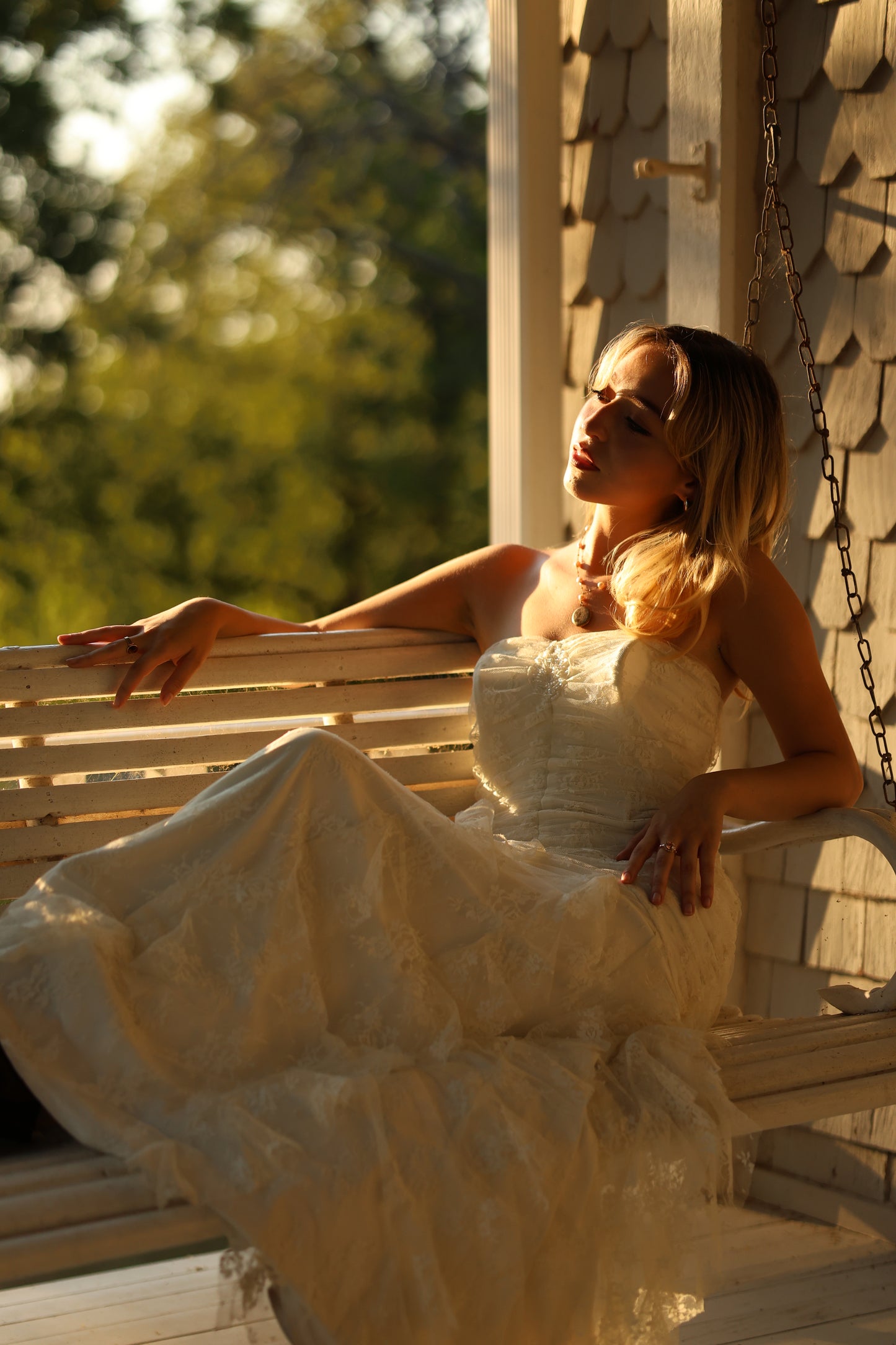 1990s Jessica McClintock Ivory Mermaid Style Wedding Dress