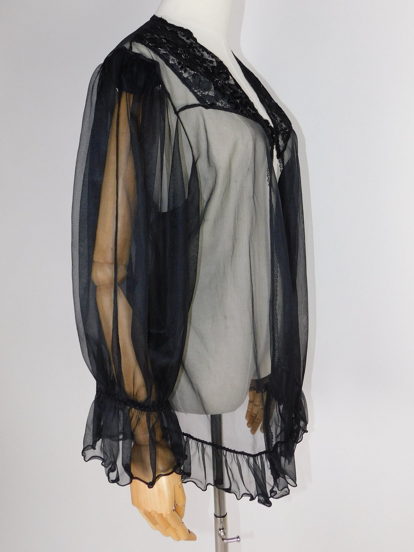 1980s Gothic Sheer Tulle Shawl