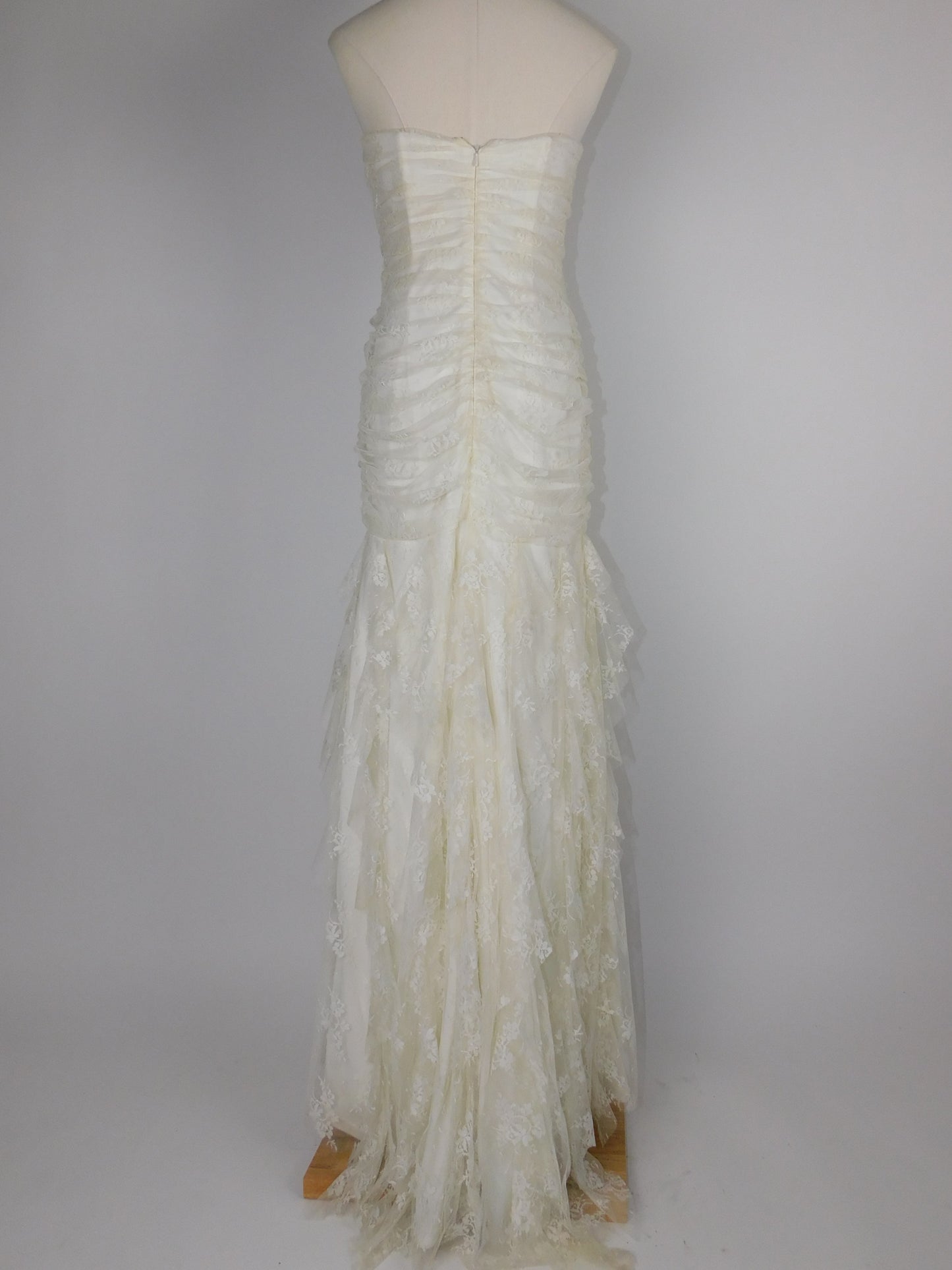 1990s Jessica McClintock Ivory Mermaid Style Wedding Dress