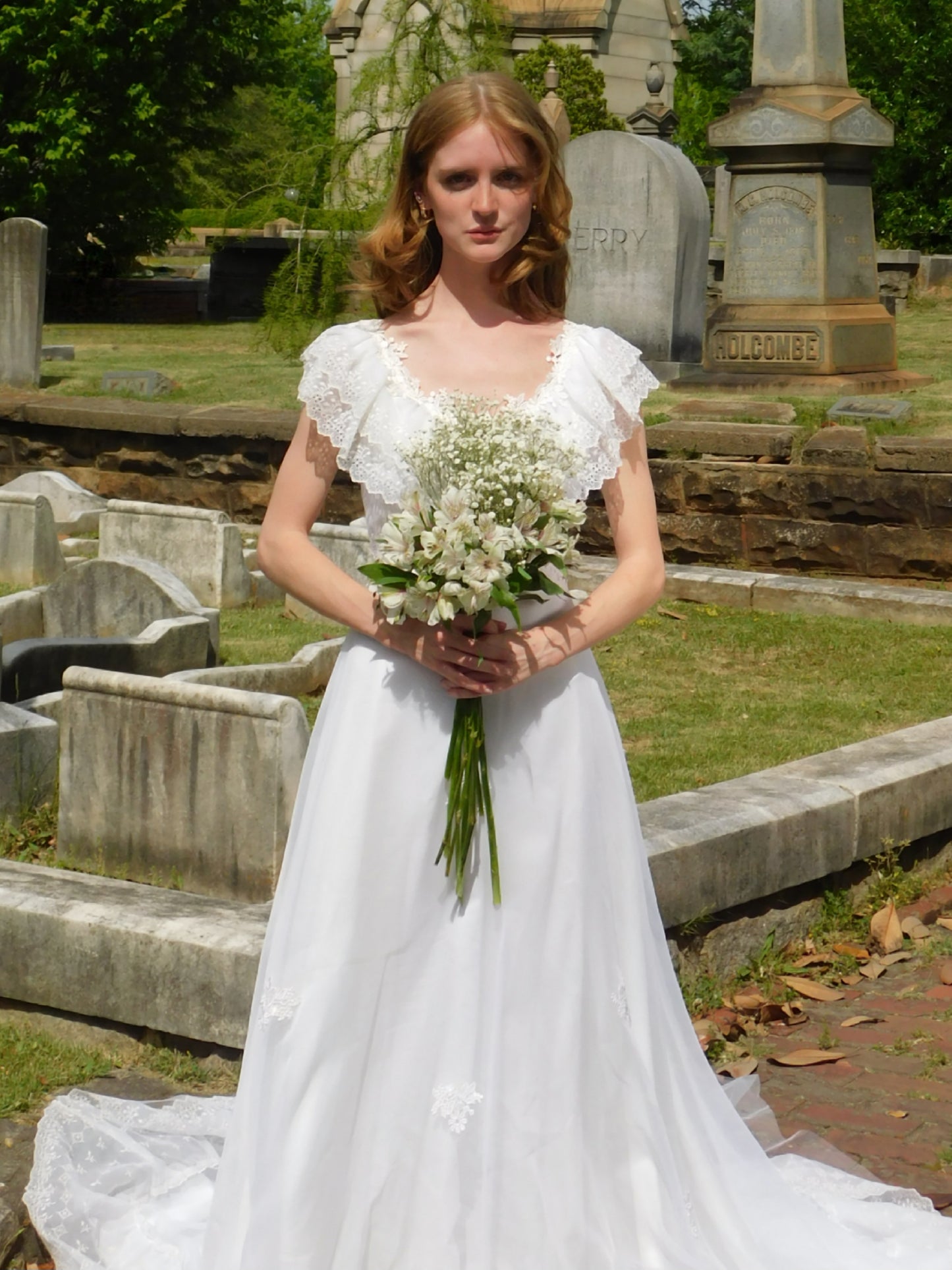 1970s Prairie Style Wedding Dress