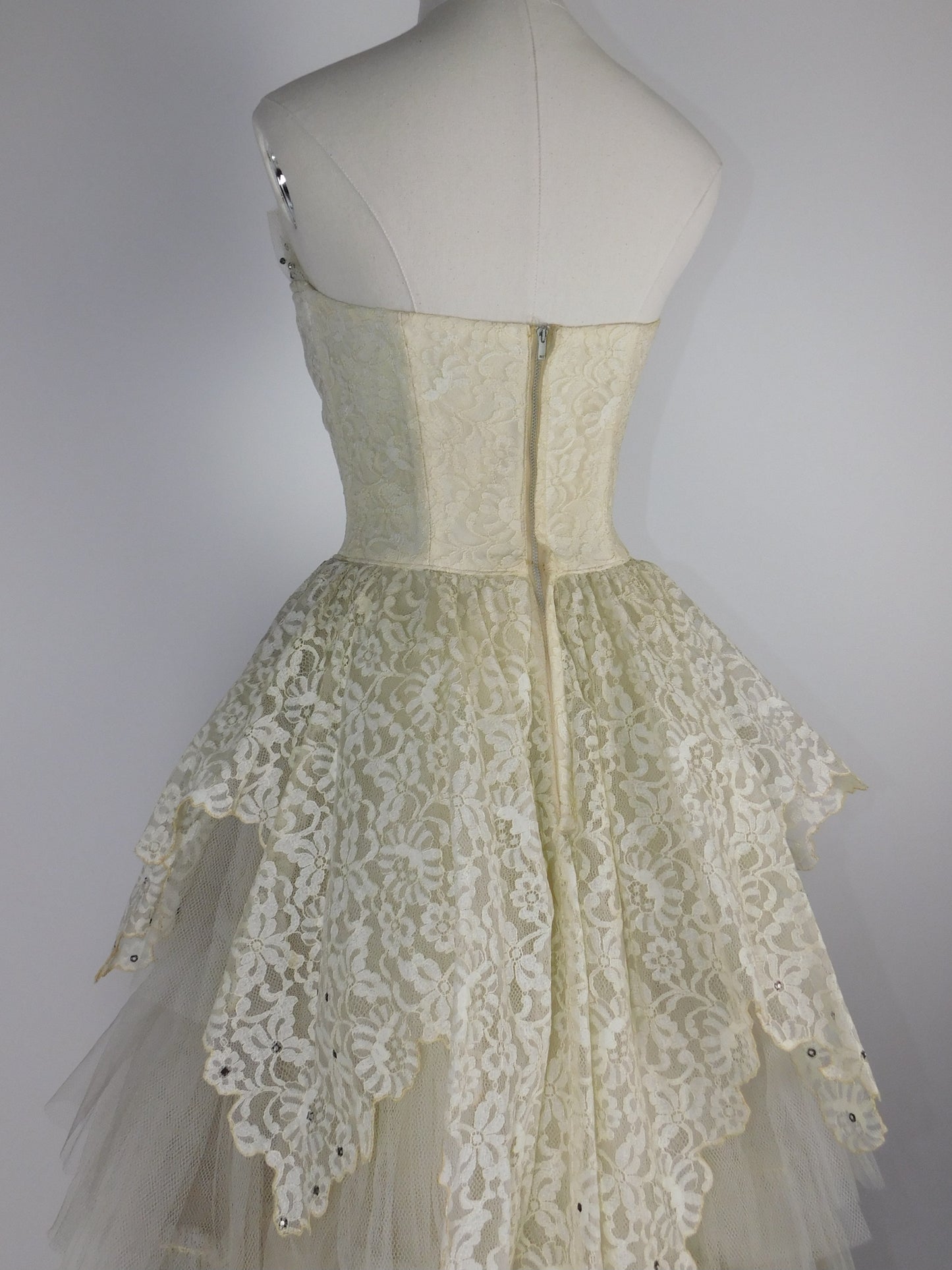 1950s Lace and Tulle A-Line Dress