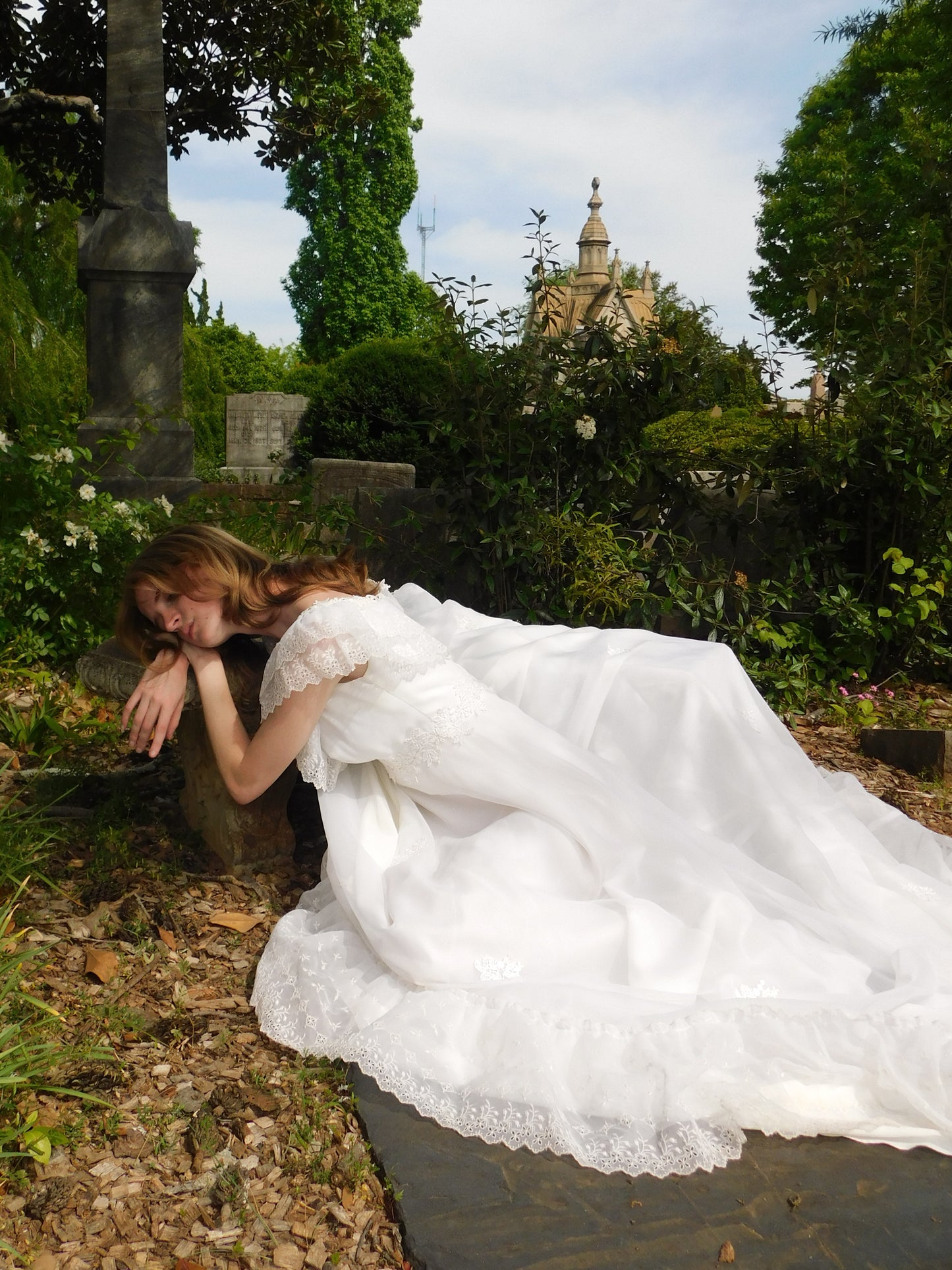1970s Prairie Style Wedding Dress