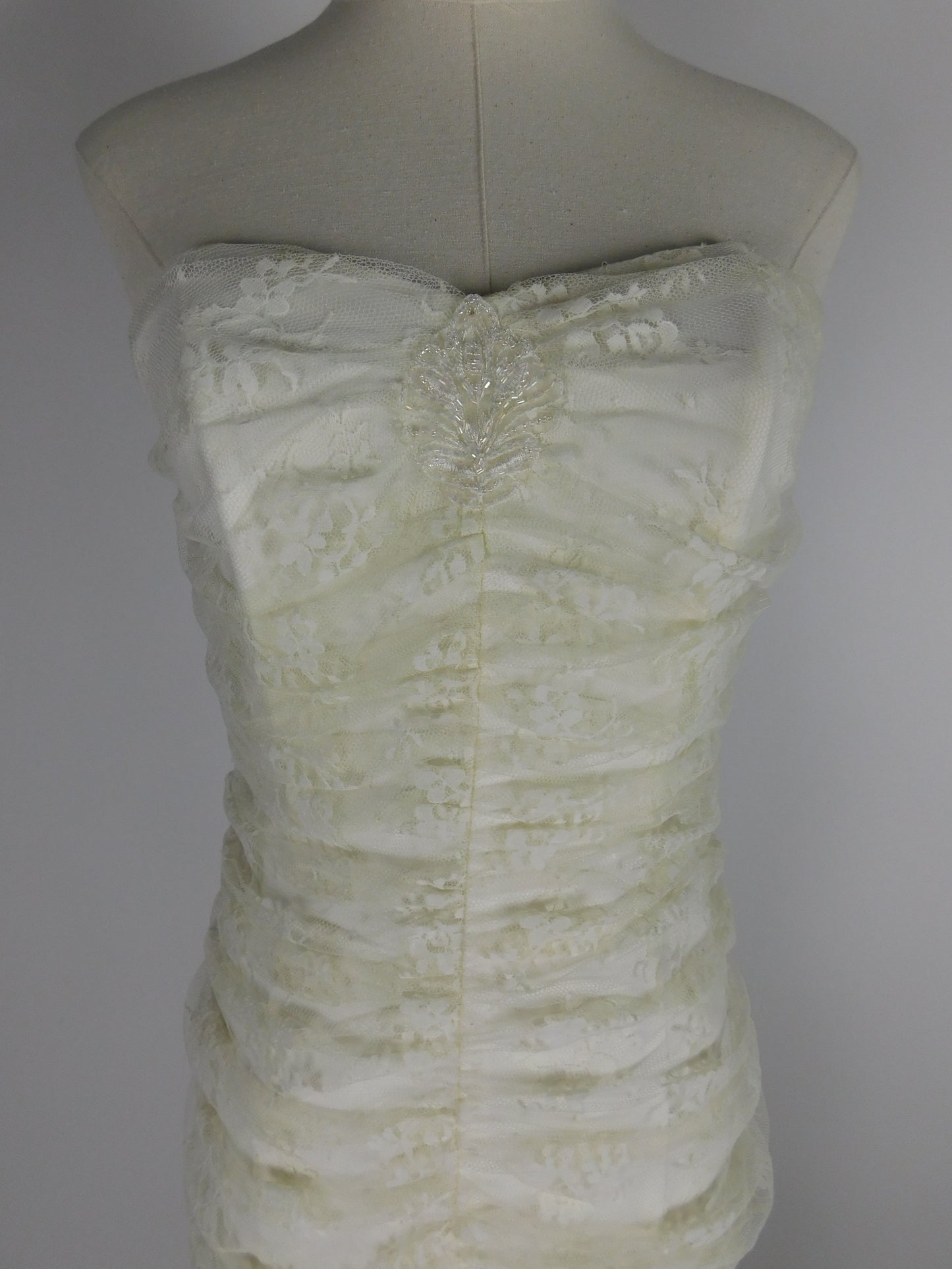 1990s Jessica McClintock Ivory Mermaid Style Wedding Dress