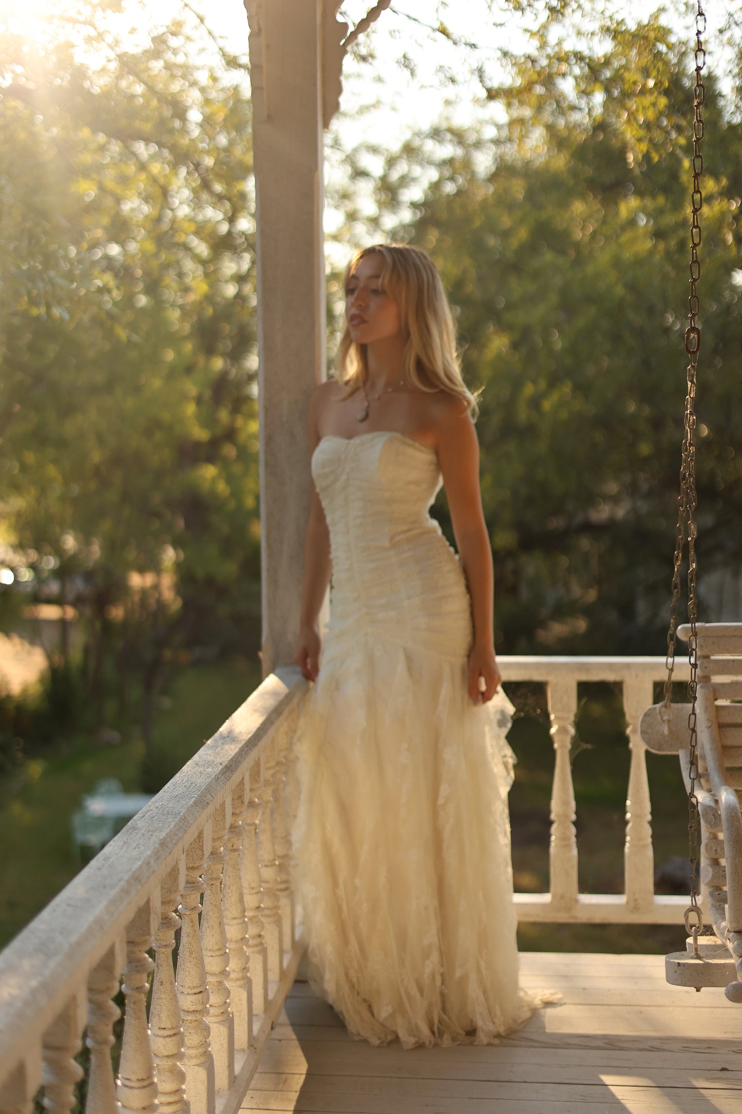 1990s Jessica McClintock Ivory Mermaid Style Wedding Dress