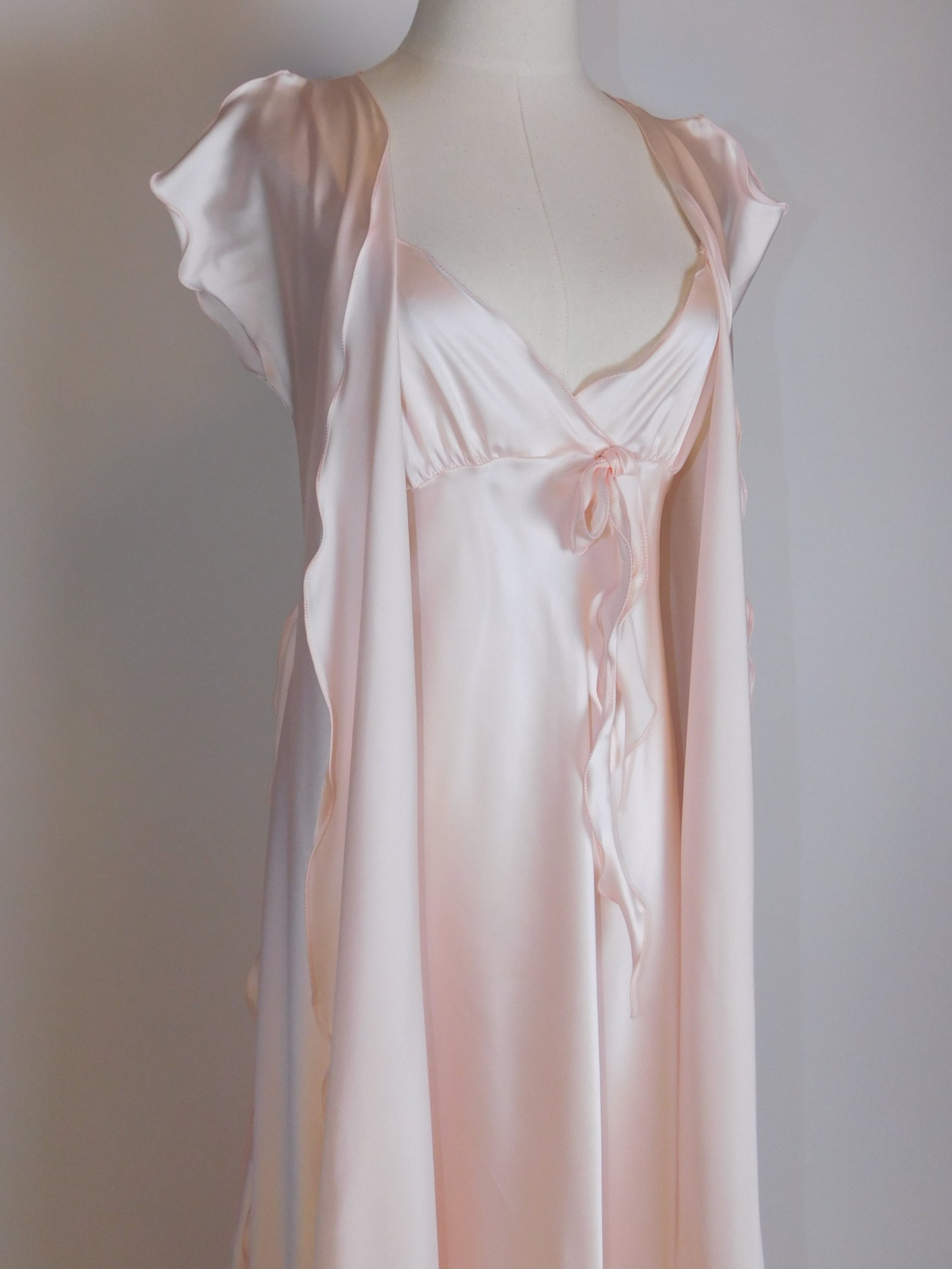 Georgette Trabolsi Silky Pink Peignoir and Nightgown Set