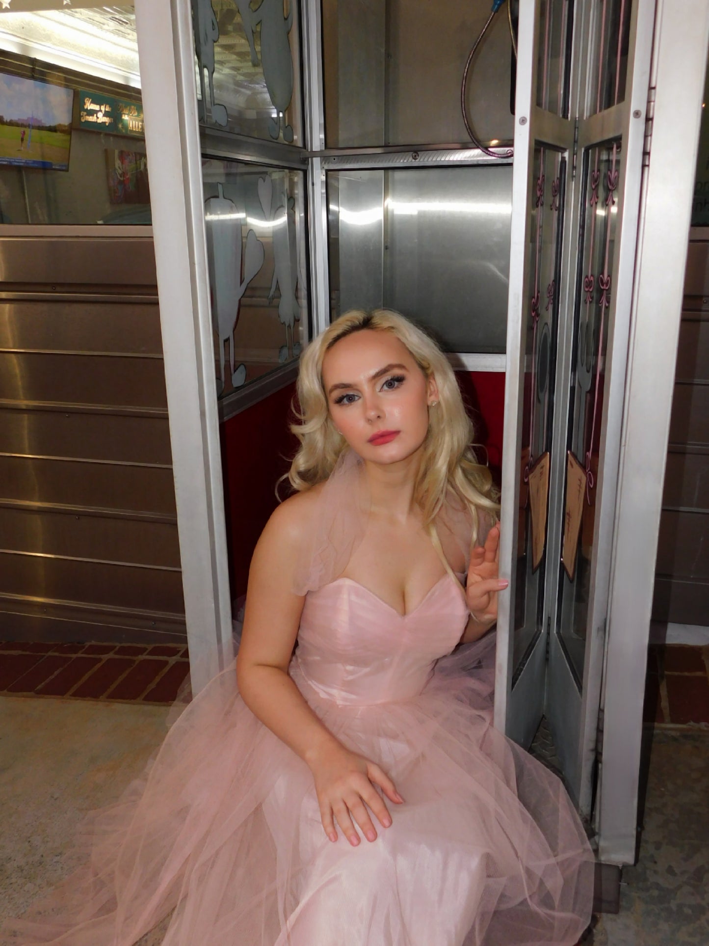 1950s Pink Tulle Midi Dress