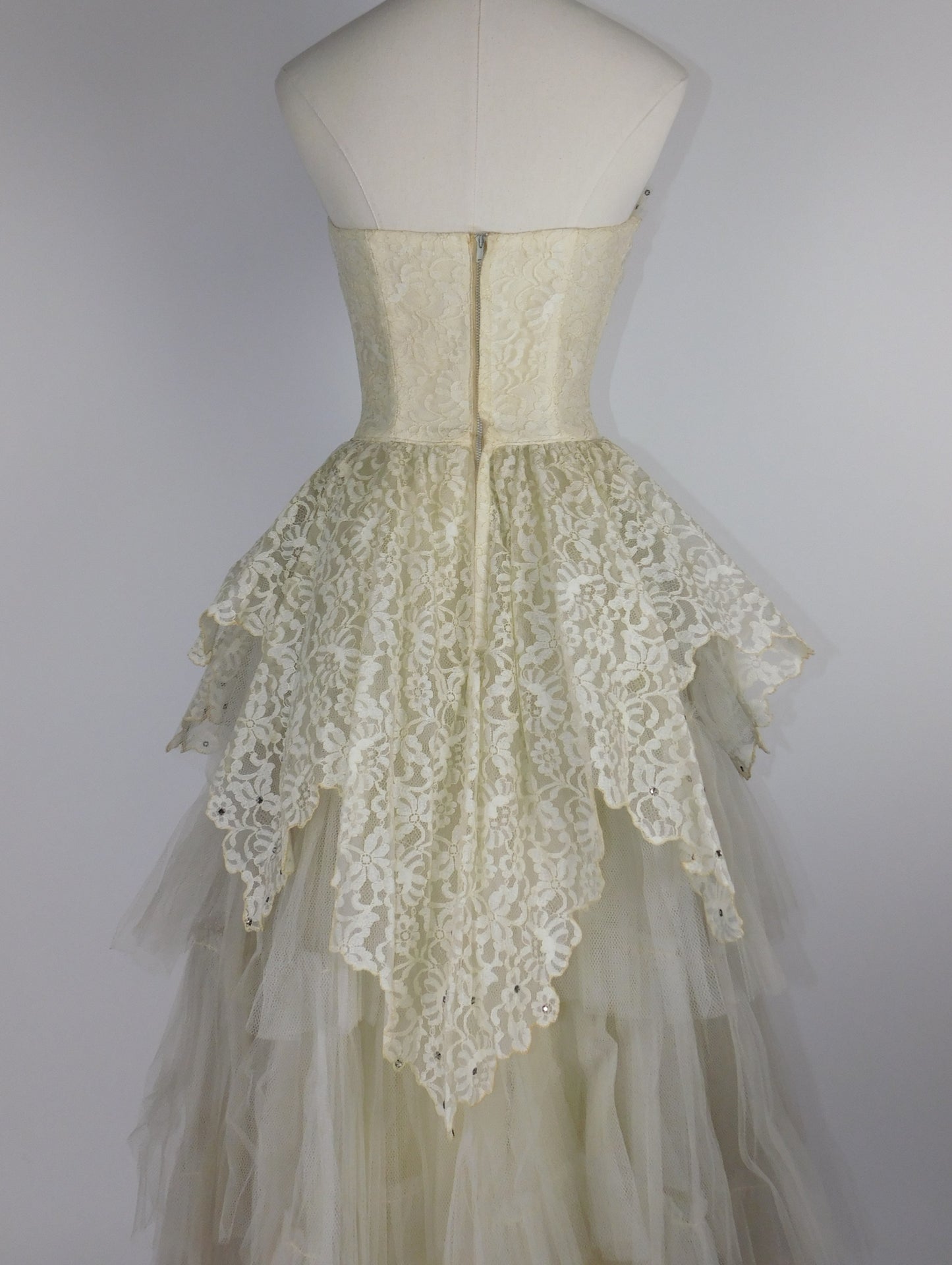 1950s Lace and Tulle A-Line Dress