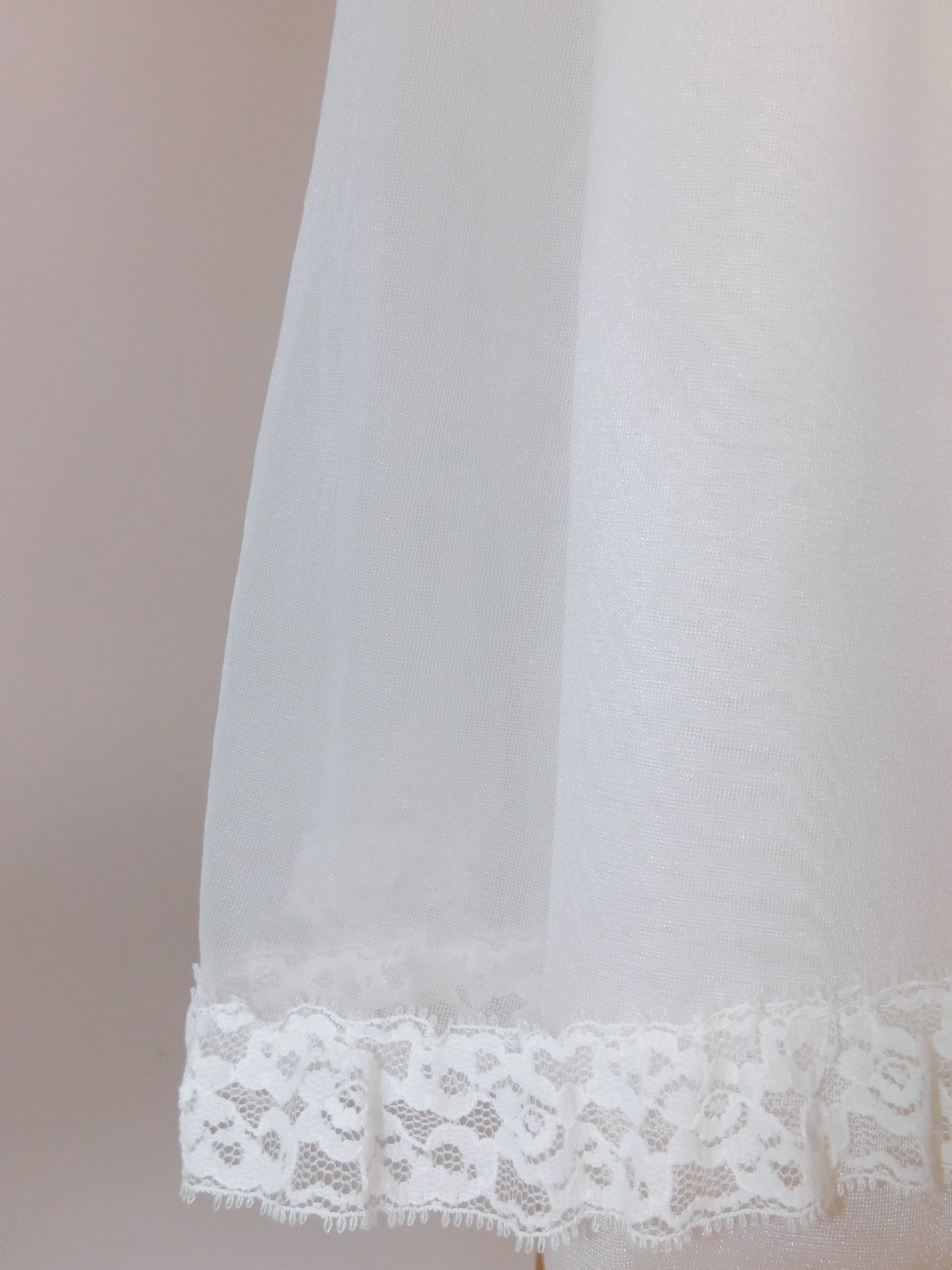 Vintage 1970s Bridal Peignoir Set in Sheer Chiffon and Lace with Removable Robe