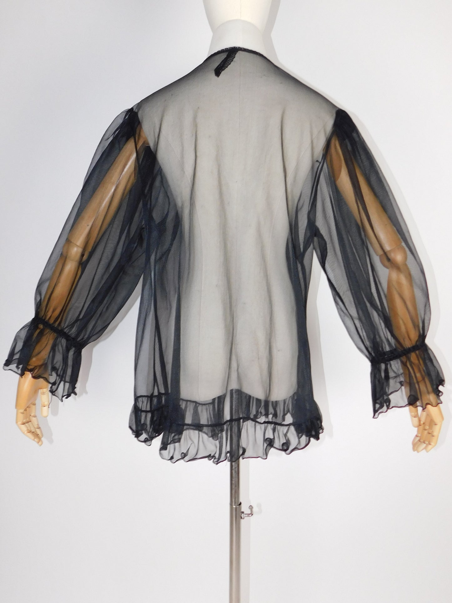 1980s Gothic Sheer Tulle Shawl