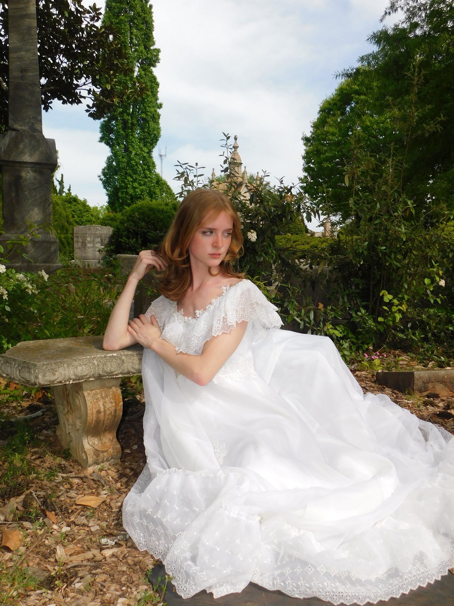 1970s Prairie Style Wedding Dress