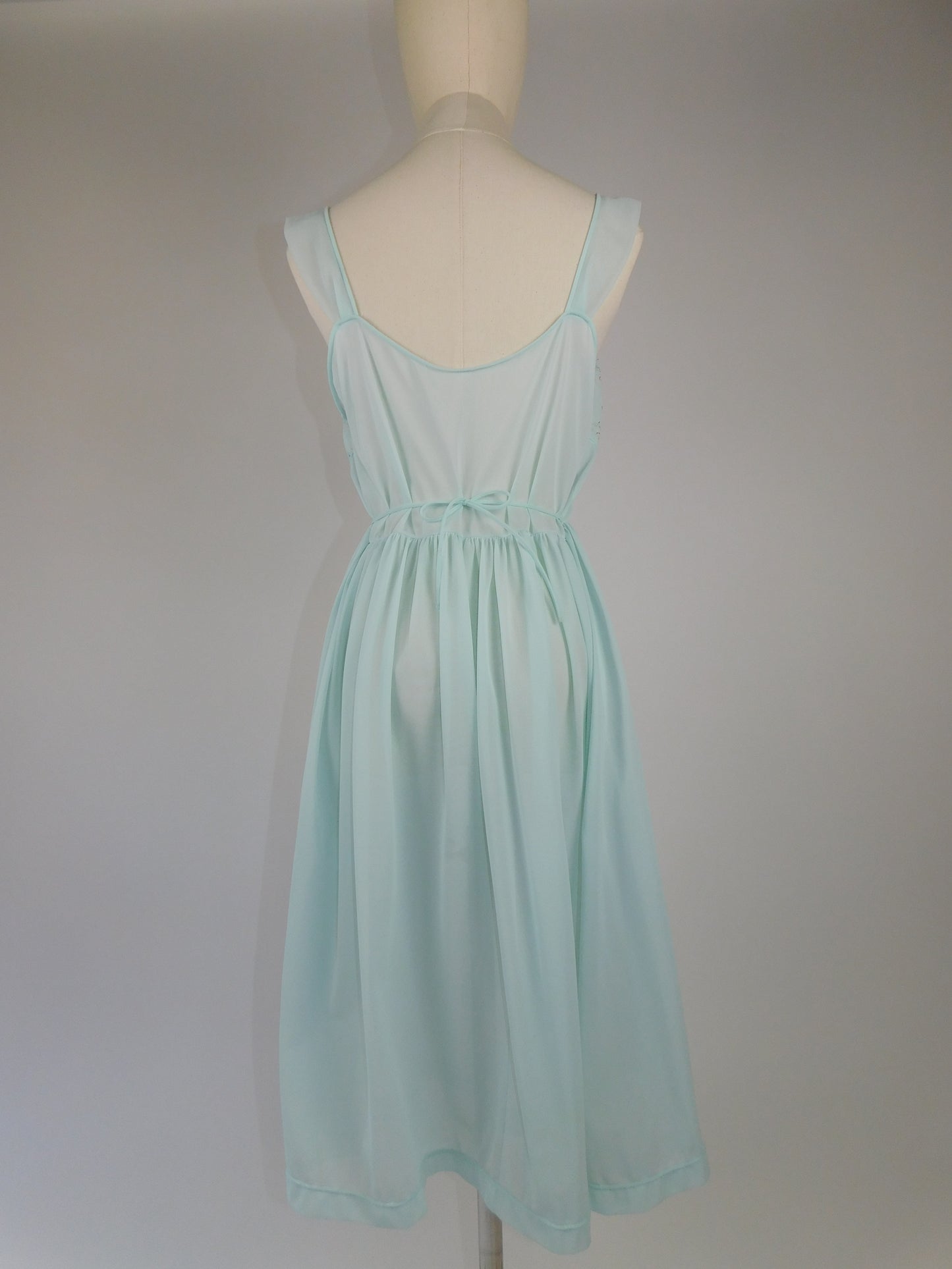 1950s Royal Egg Blue Chiffon Nightgown