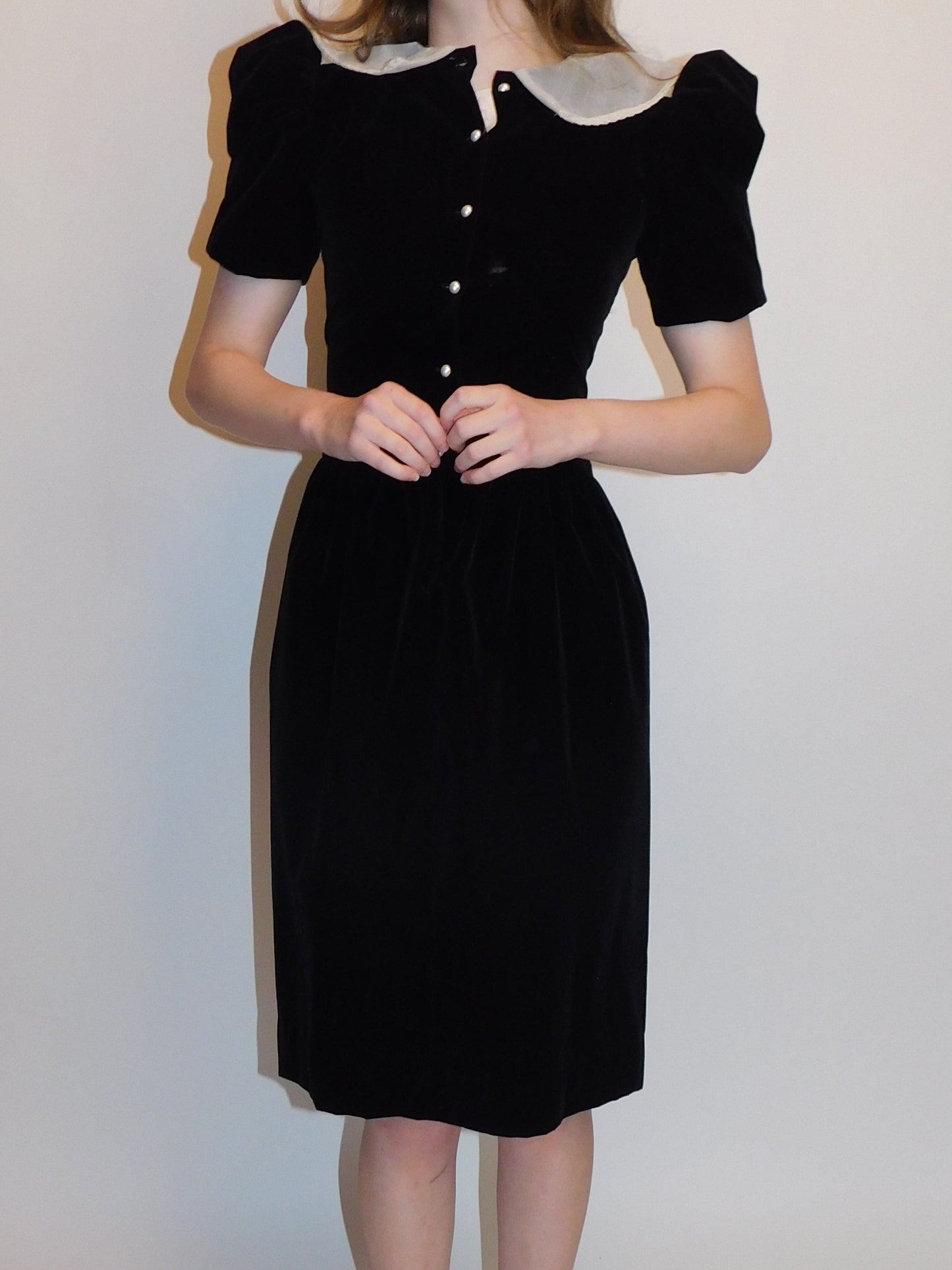 Vintage Velvet and Silk Office Dress