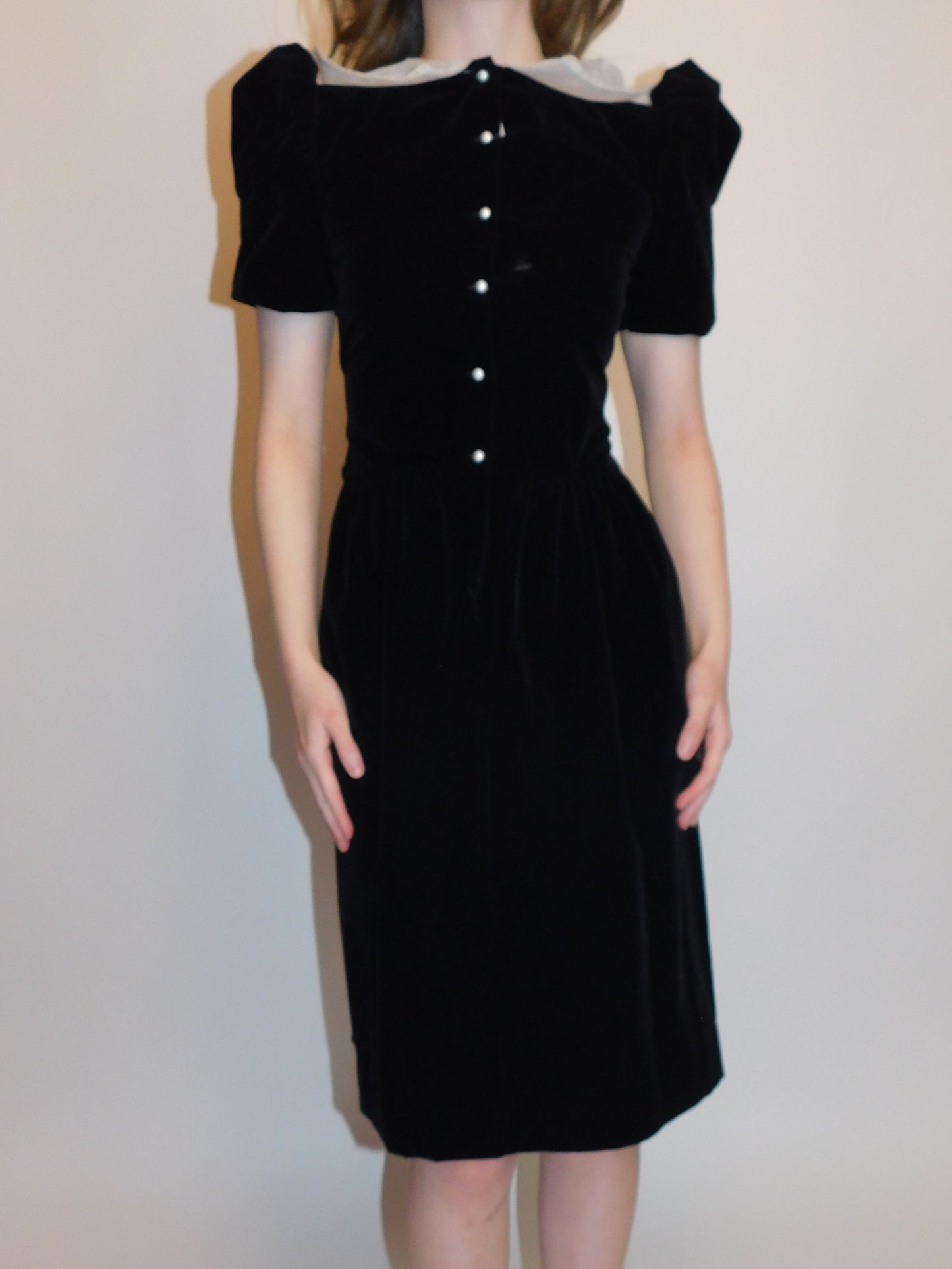 Vintage Velvet and Silk Office Dress