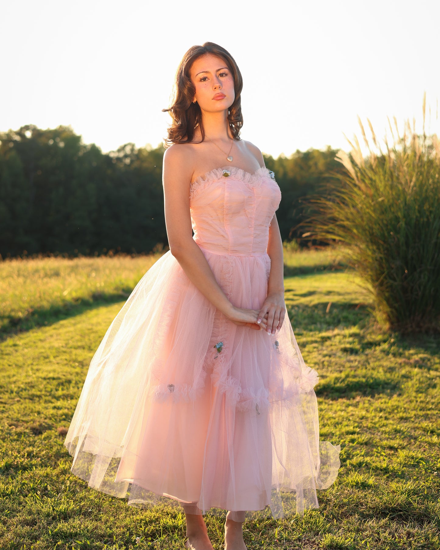 Vintage 1950s Pastel Pink Tulle Cupcake Gown