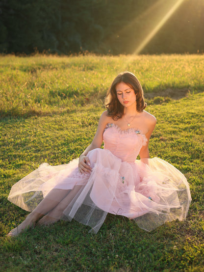 Vintage 1950s Pastel Pink Tulle Cupcake Gown