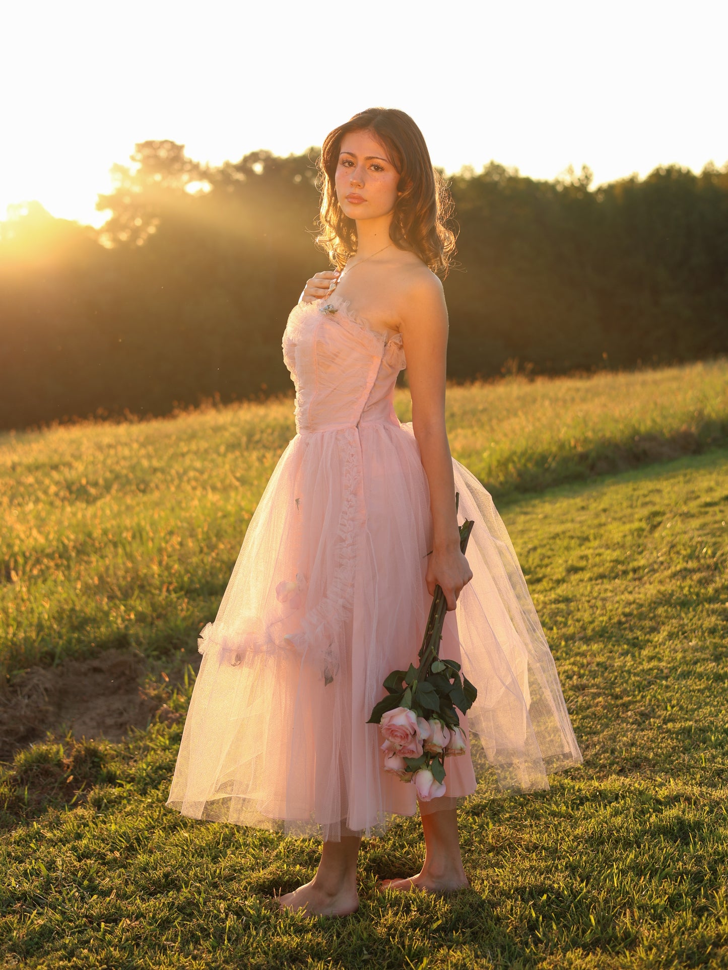 Vintage 1950s Pastel Pink Tulle Cupcake Gown