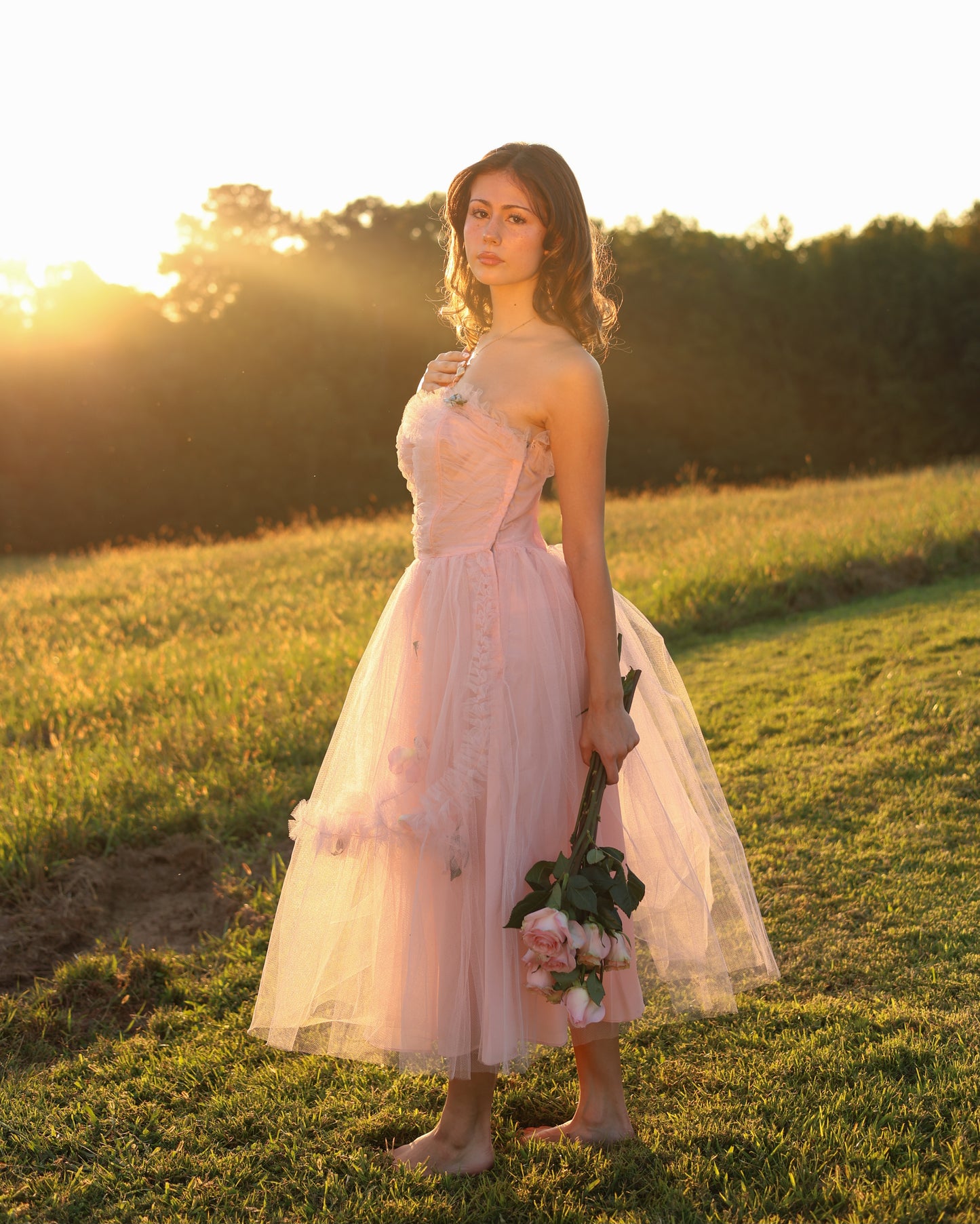 Vintage 1950s Pastel Pink Tulle Cupcake Gown