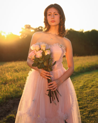 Vintage 1950s Pastel Pink Tulle Cupcake Gown