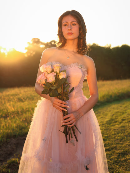 Vintage 1950s Pastel Pink Tulle Cupcake Gown