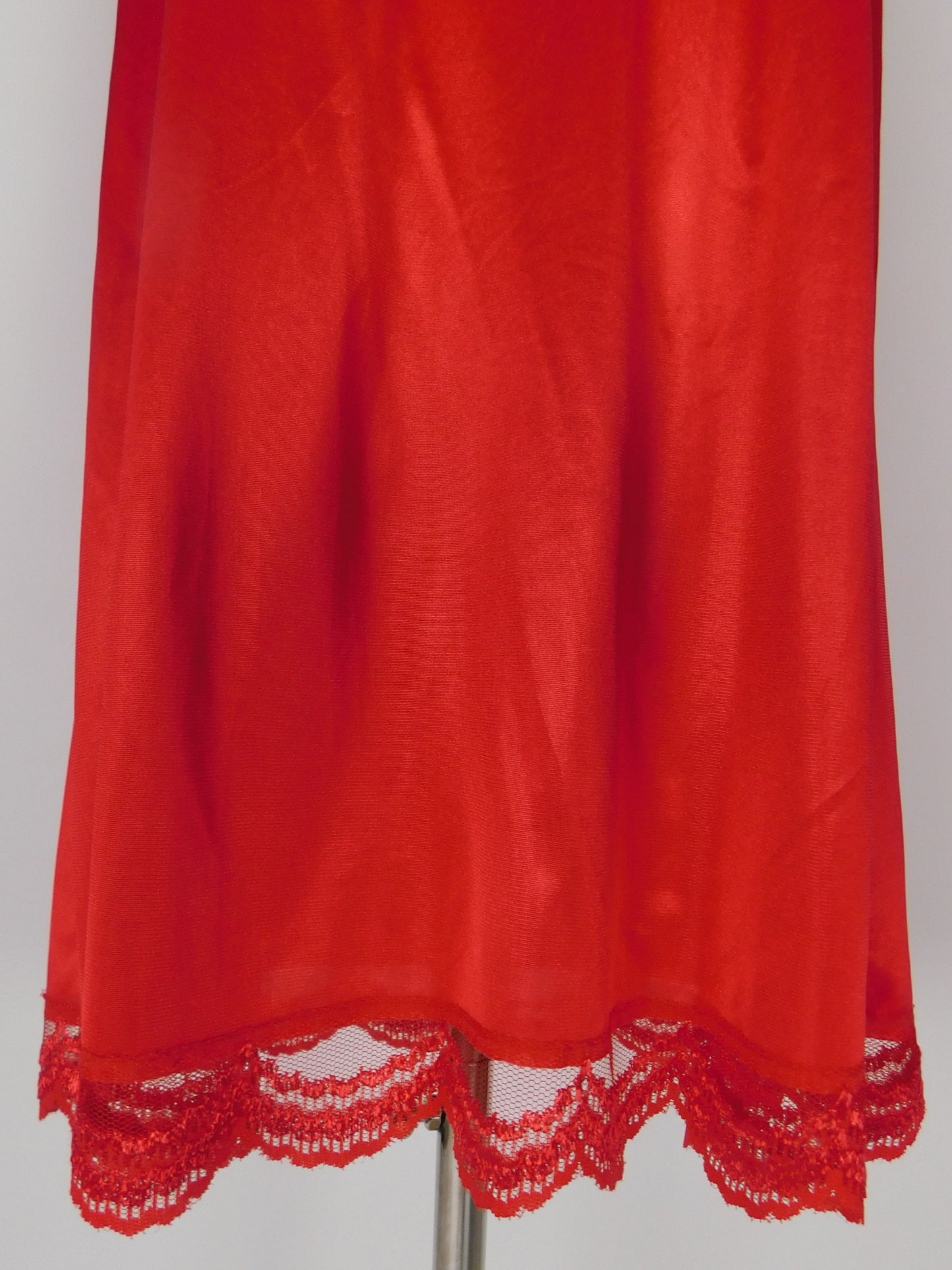 Vintage 1970s Red Lace Slip Dress Witchy Boudoir Lingerie