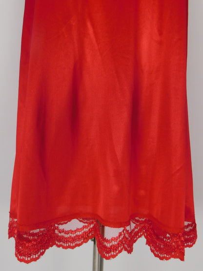 Vintage 1970s Red Lace Slip Dress Witchy Boudoir Lingerie
