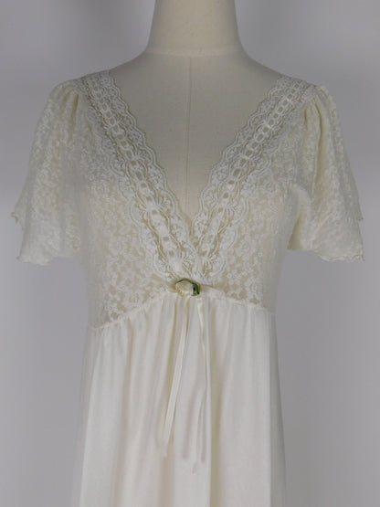 1980s Ivory Lace Nightgown Dress