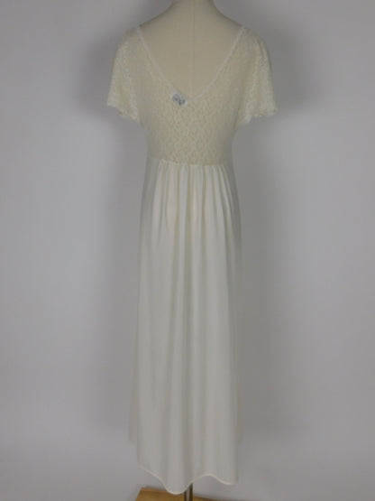 1980s Ivory Lace Nightgown Dress