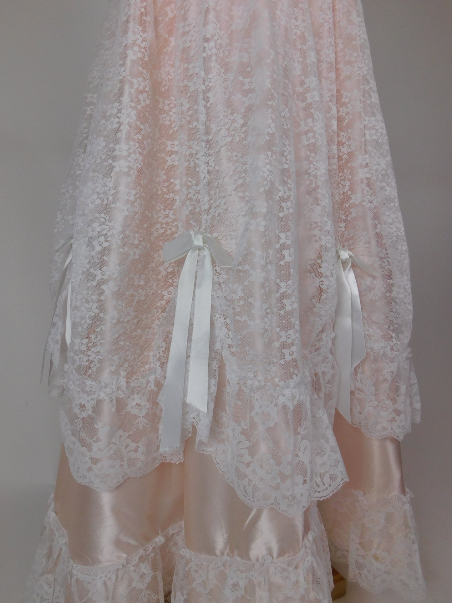 1970s Blush Pink Lace Fairytale Dress | Romantic Princess Gown