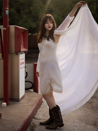 1960s Gossard Artemis Ivory Peignoir Robe