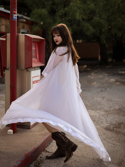 1960s Gossard Artemis Ivory Peignoir Robe