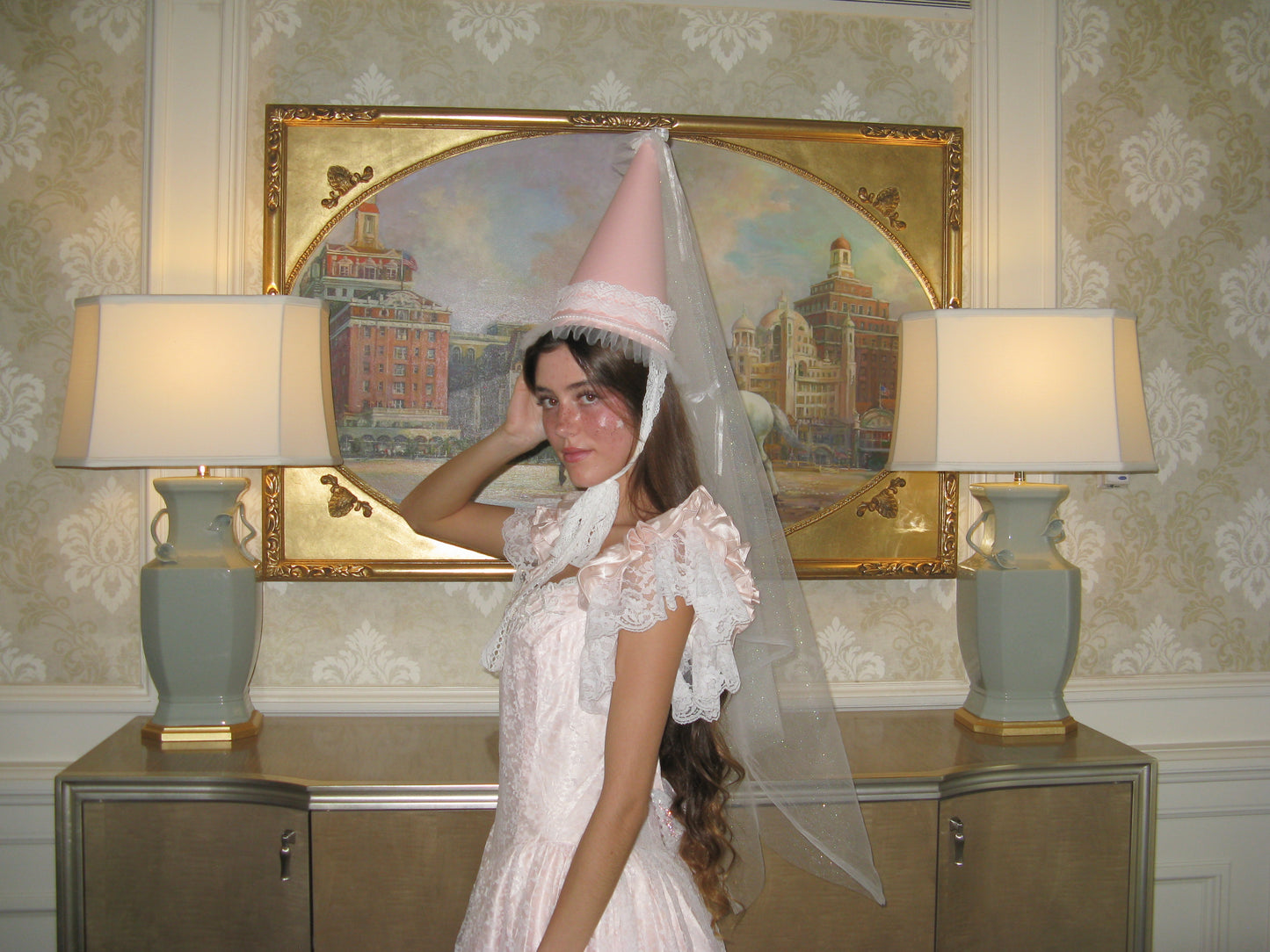 1970s Blush Pink Lace Fairytale Dress | Romantic Princess Gown