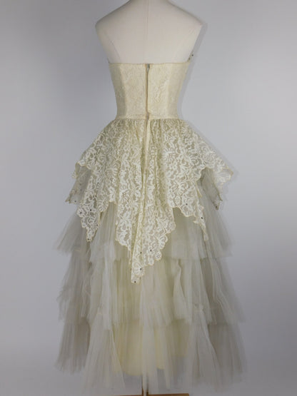 1950s Lace and Tulle A-Line Dress