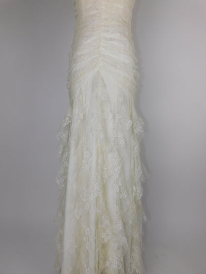 1990s Jessica McClintock Ivory Mermaid Style Wedding Dress