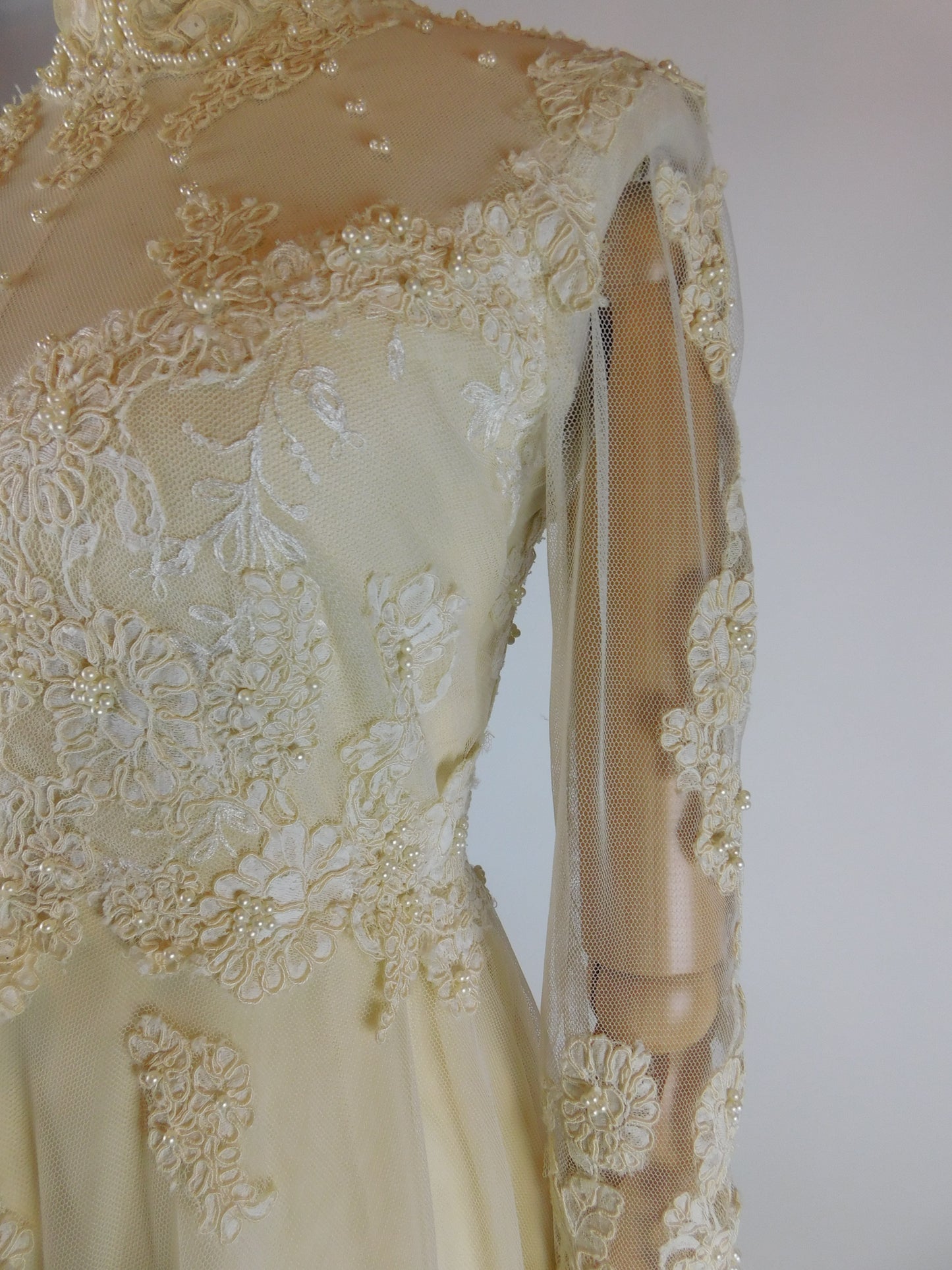 1960s Ivory Wedding Dress