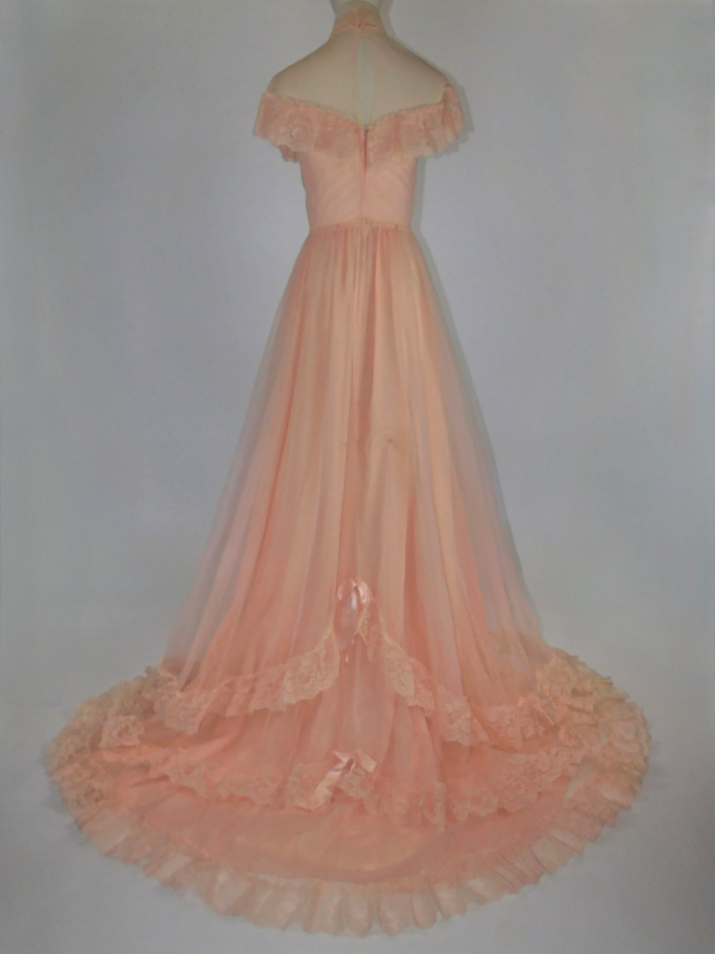 1970s Salmon Princess Dress