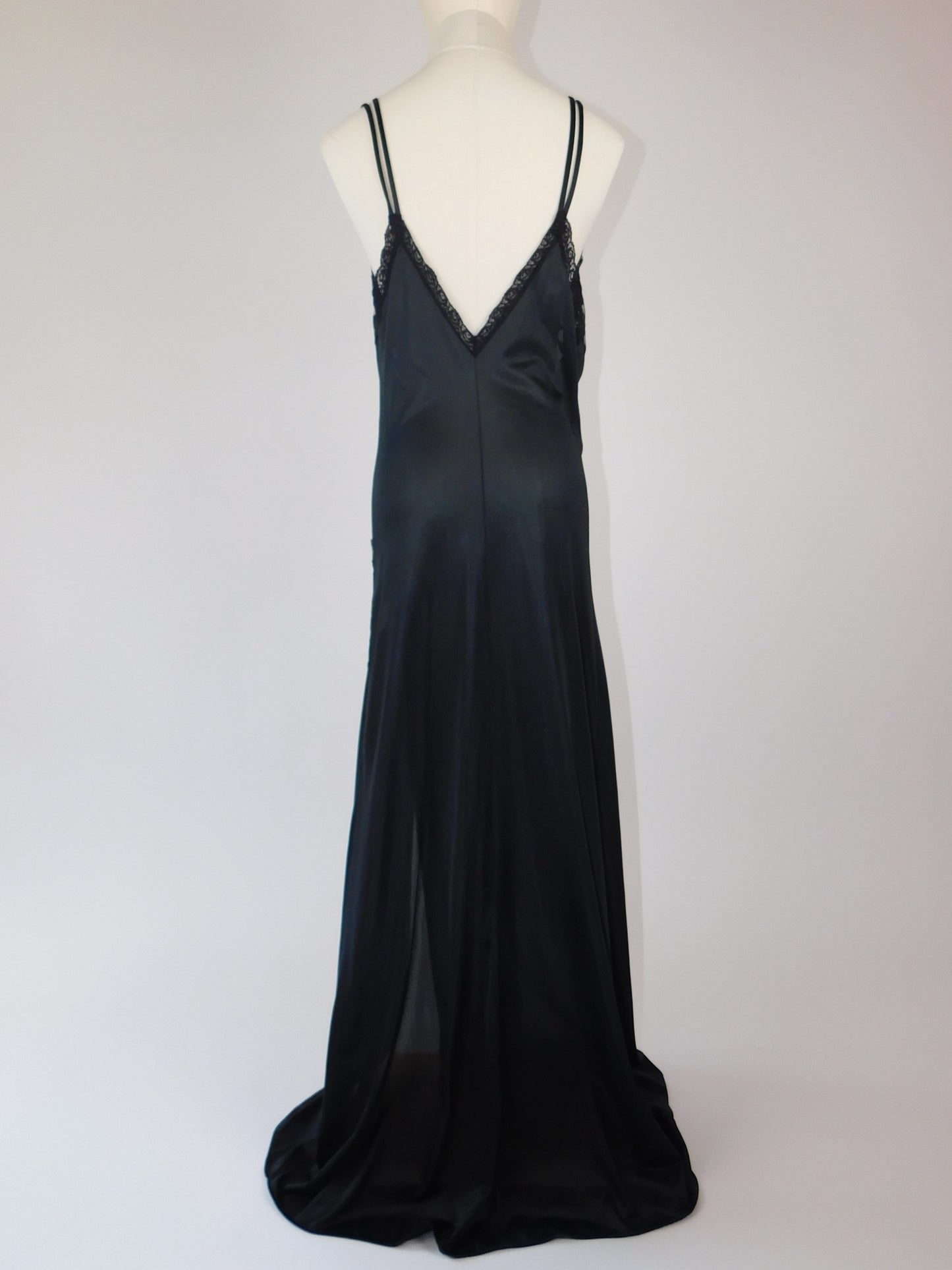 Old Hollywood Silky Nylon & Lace Nightgown