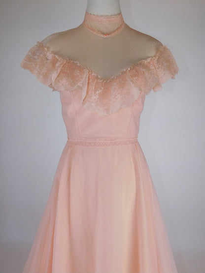 1970s Salmon Princess Dress