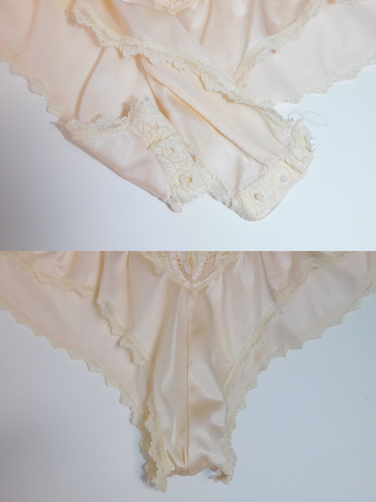 Silky Pale Pink and Ivory Lace Teddy