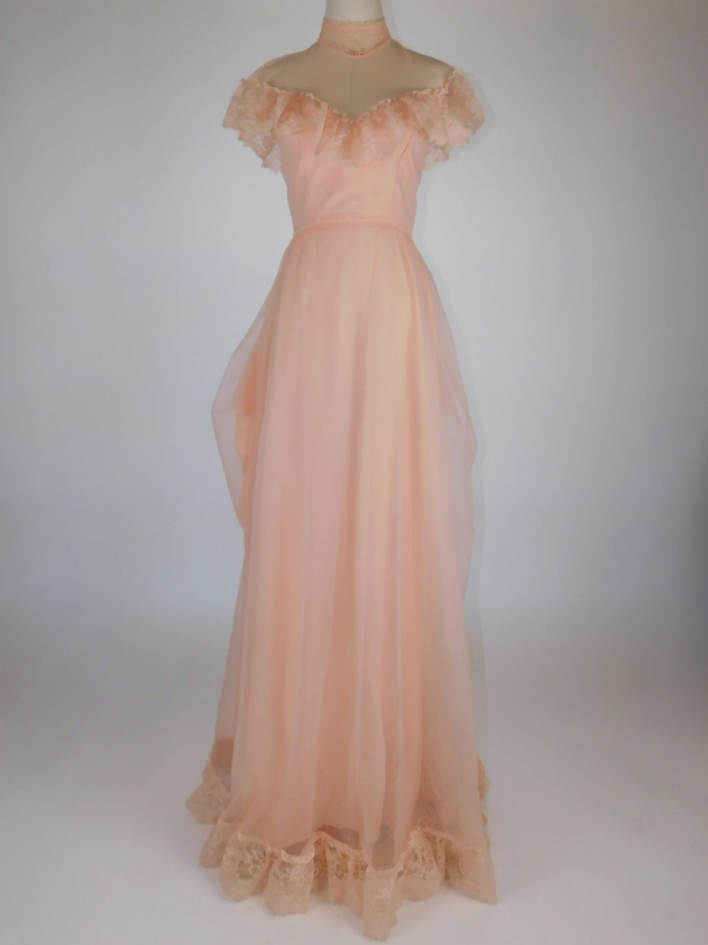 1970s Salmon Princess Dress